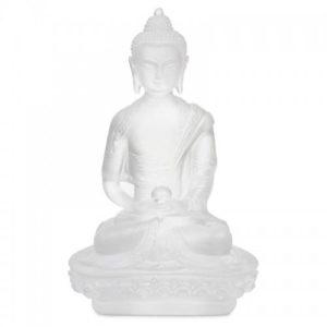 Statuette Bouddha Chenrezig transparente blanche