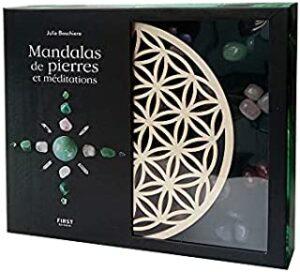 Coffret Mandalas de pierres et méditations - Avec 1 support en bois, 13 pierres et 1 livre
